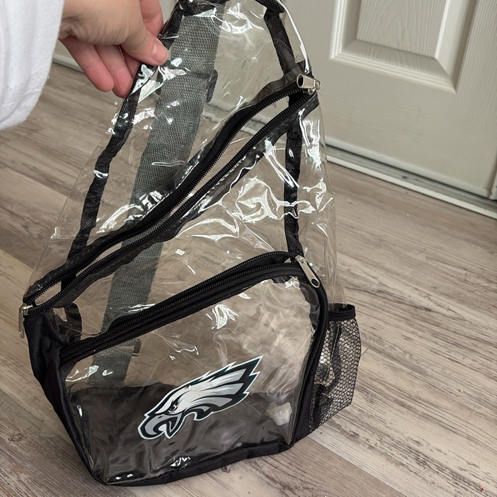 Clear Philadelphia Eagles Men's Sling Backpack - Black Trim
